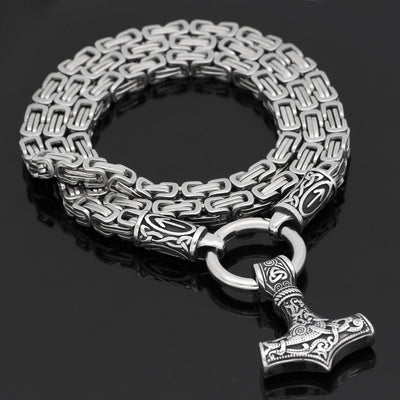 Pendant Rune Palm Circle Chain Necklace - Trendfull