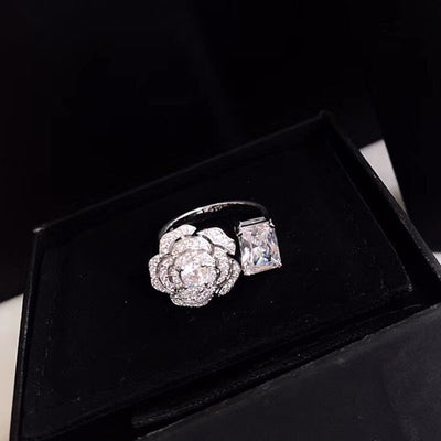 925 Sterling Silver Jewelry For Women Camellia Flower Rings - Trendfull