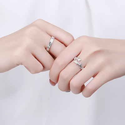 Sterling Silver Couple Rings For Men And Women - Trendfull