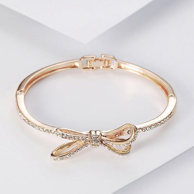 Women's Bracelets, Diamonds, Bows, Rose Gold Alloy Bracelets - Trendfull