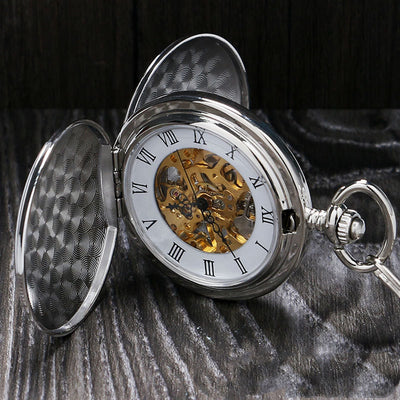 Double Open Cover Classic Simple Retro Pocket Watch For Men And Women - Trendfull