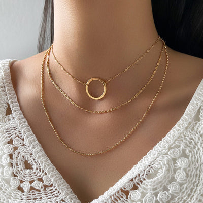 Circle Necklace Clavicle Chain Necklace Women - Trendfull